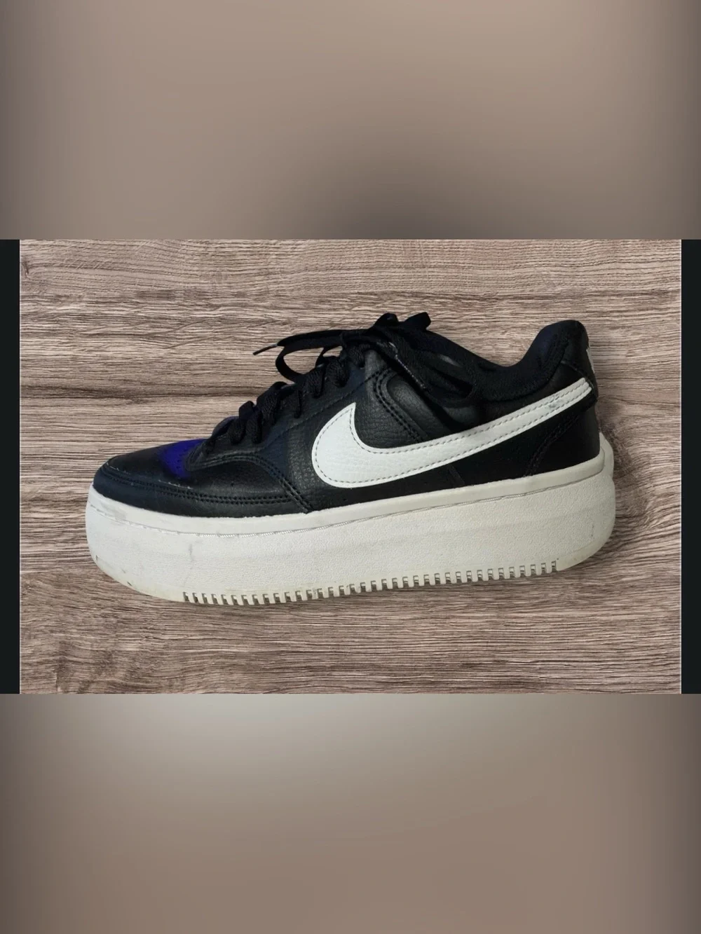 Nike Court Vision Alta Platform Casual Sneakers Black White' SZ 9